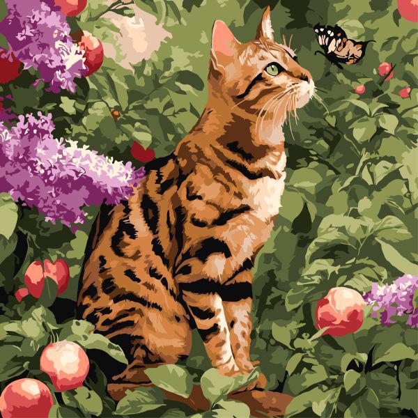 Картина за номерами Ideyka Бенгальський кіт 40x40 см (Id-KHO6794)