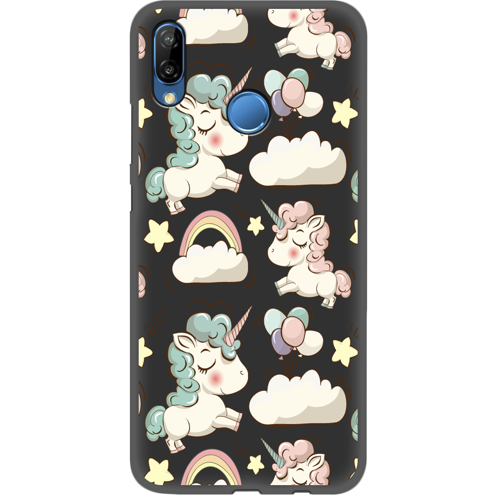 Чохол Boxface Huawei P20 Lite Unicorns Чорний силікон (33127-cc2-35158)