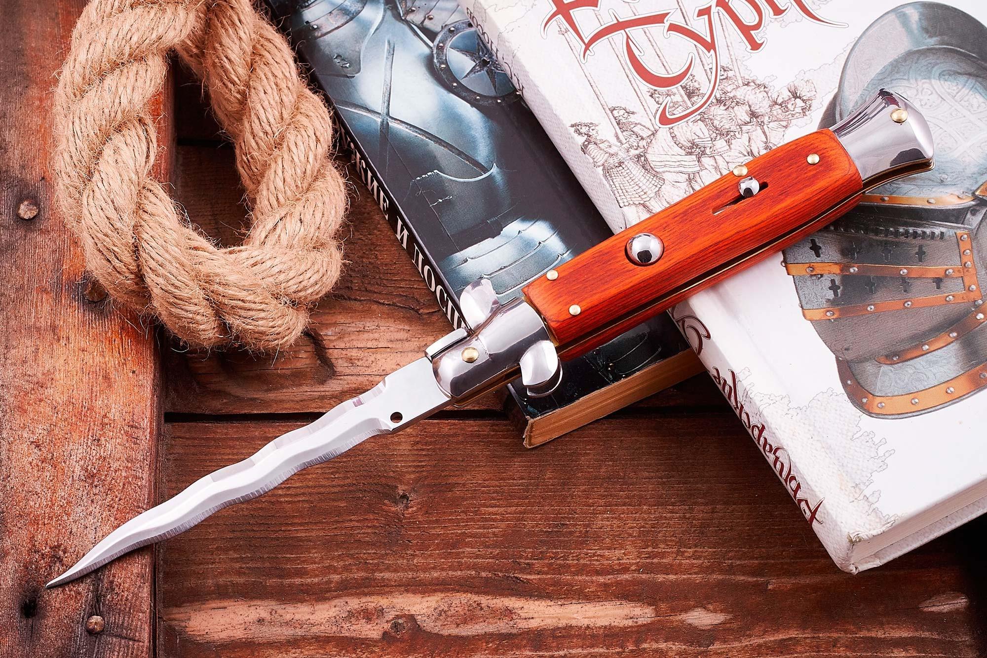 Нож выкидной на кнопке AK-47 с кольцом под шомпол (23931028) - фото 7 Нож выкидной на кнопке AK-47 с кольцом под шомпол (23931028) - фото 7