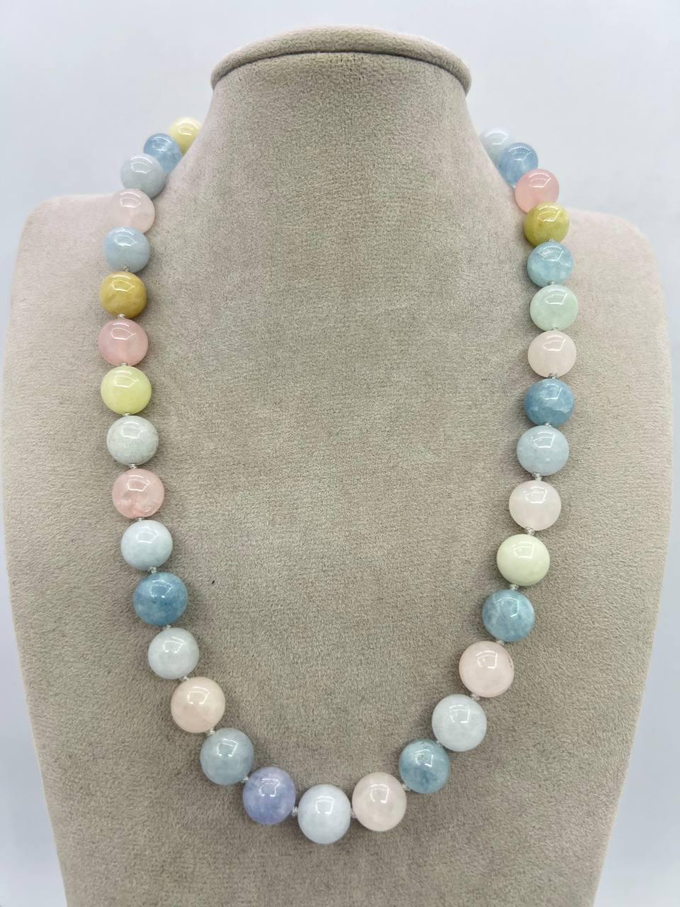 Намисто морганіт 10 мм 42 см Різнокольоровий (11684)