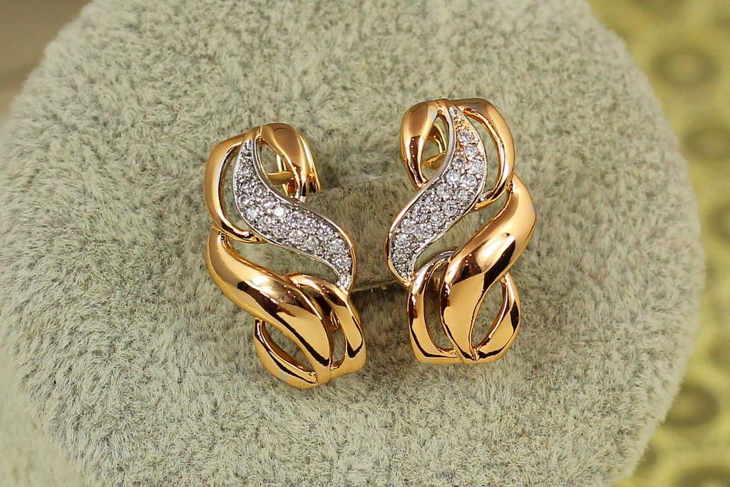 Серьги Xuping Jewelry Мантия с родием 1,9 см Золотистый (2270182844)