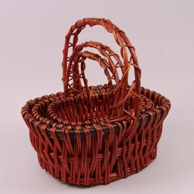 Комплект корзин из лозы Flora 3 шт. Терракотовый (37909)