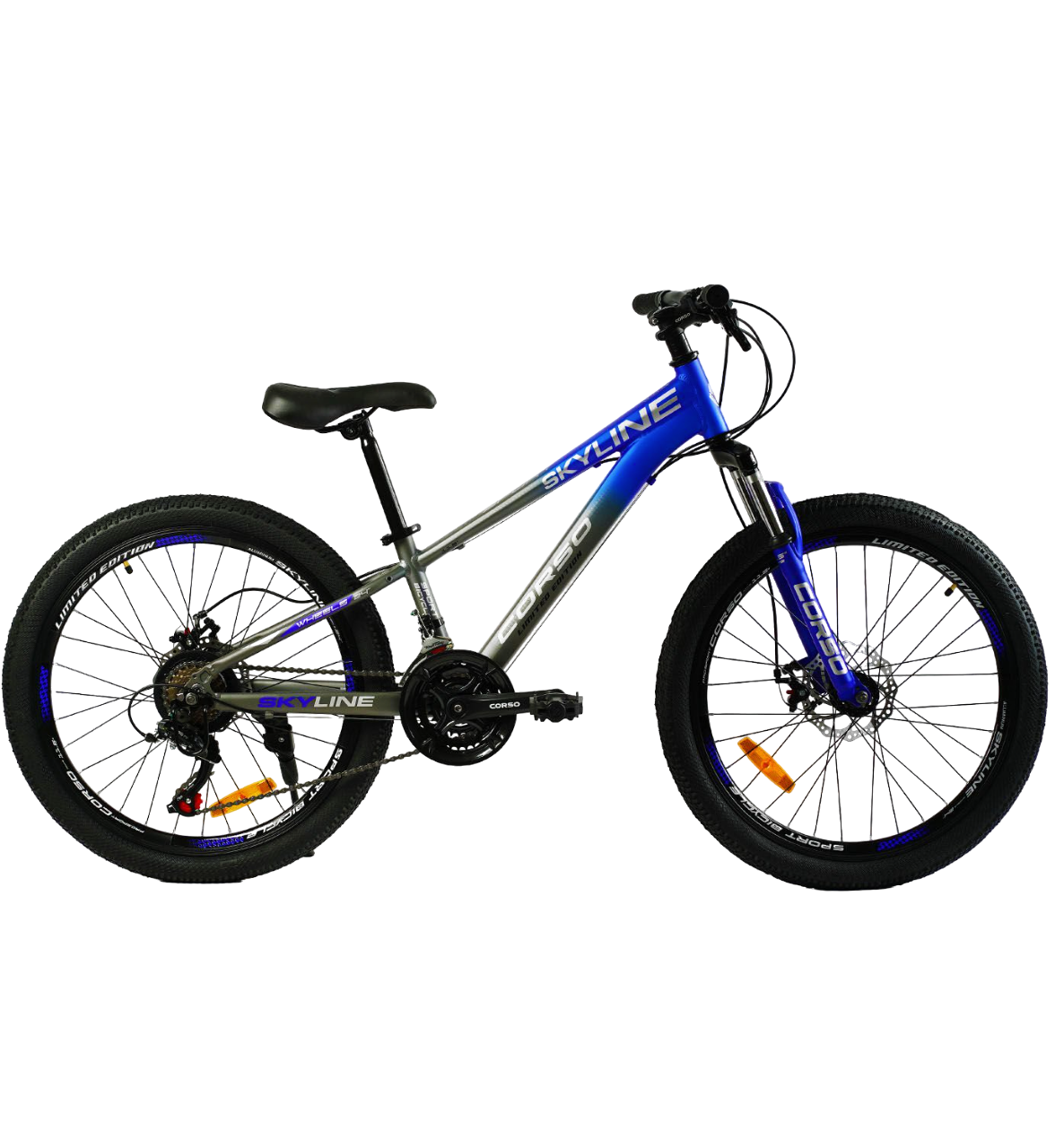 Дитячий велосипед Corso Skyline 24" рама алюмінієва 11" Синій (SL-24178)