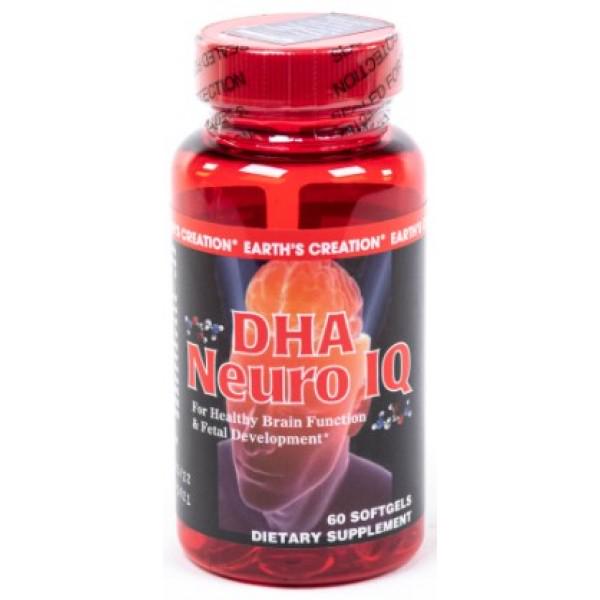 Докозагексаєнова кислота Earths Creation DHA Nuero IQ 60 softgels (00000038130)