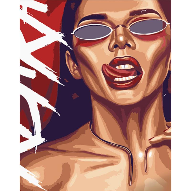 Картина по номерам Strateg Премиум Девушка с перцем 40x50 см (DY370)