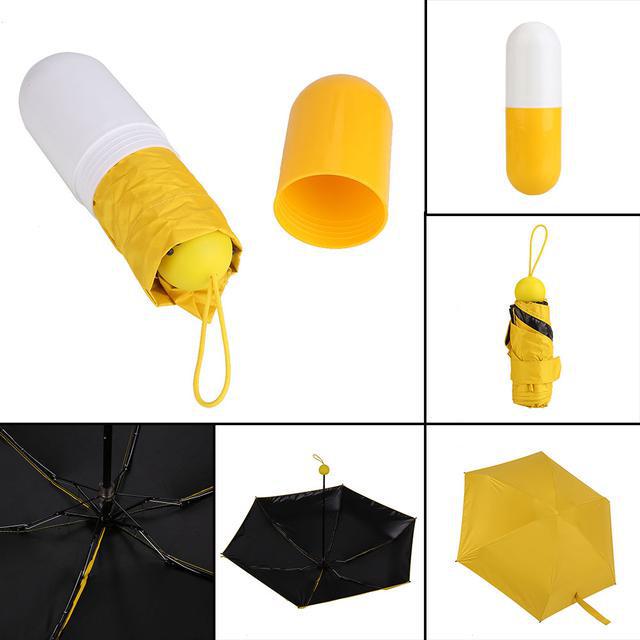 Мини-зонтик Capsule Umbrella-mini Designer All Seasons Black/Yellow - фото 3