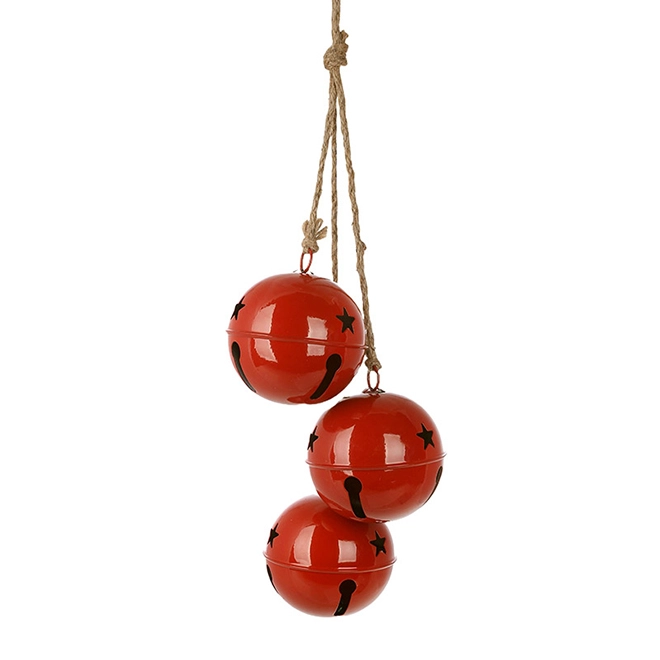 Шары металлические Christmas bells на подвесе 11 см (11204)