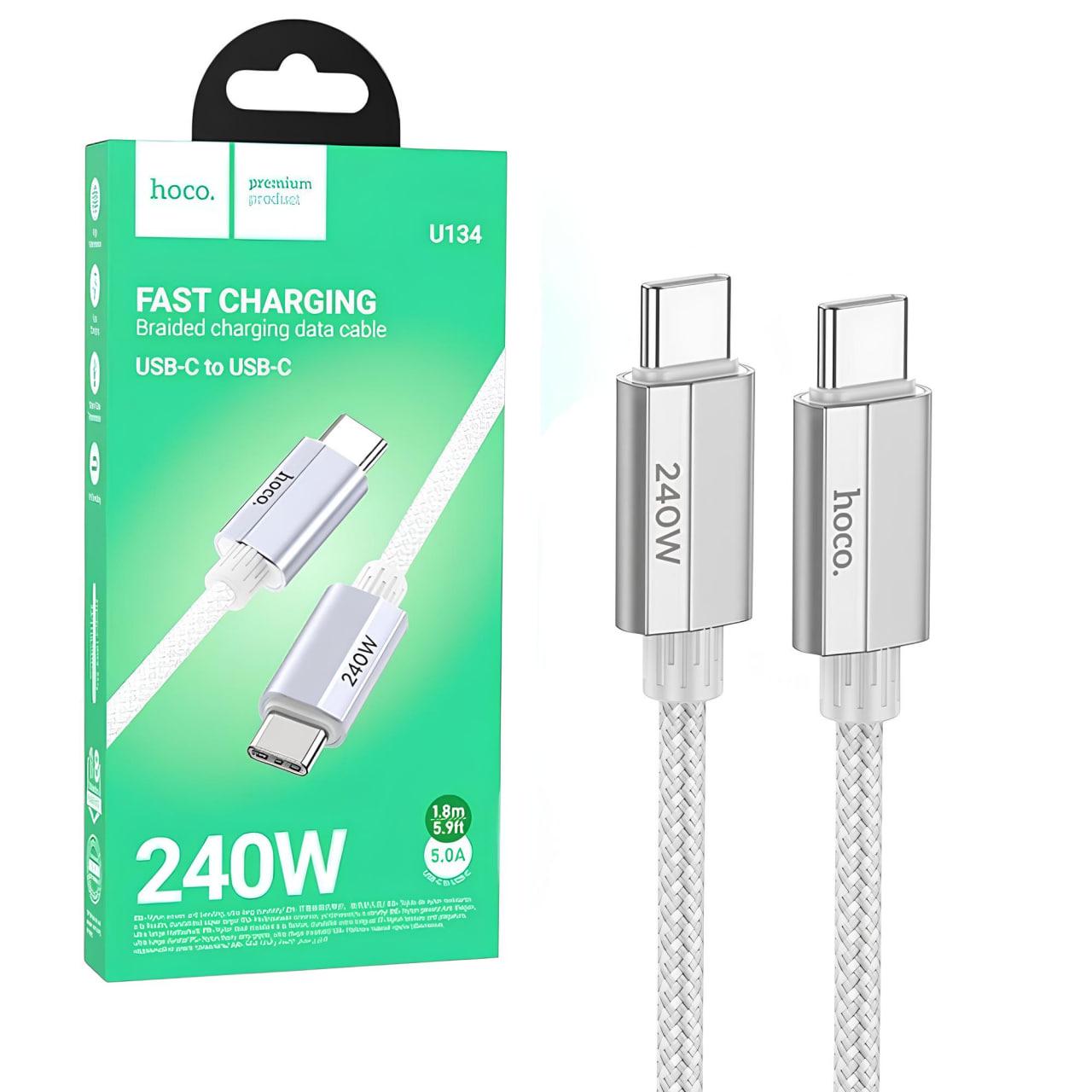 Кабель Hoco U134 Type-C/Type-C 240W 1,8 м