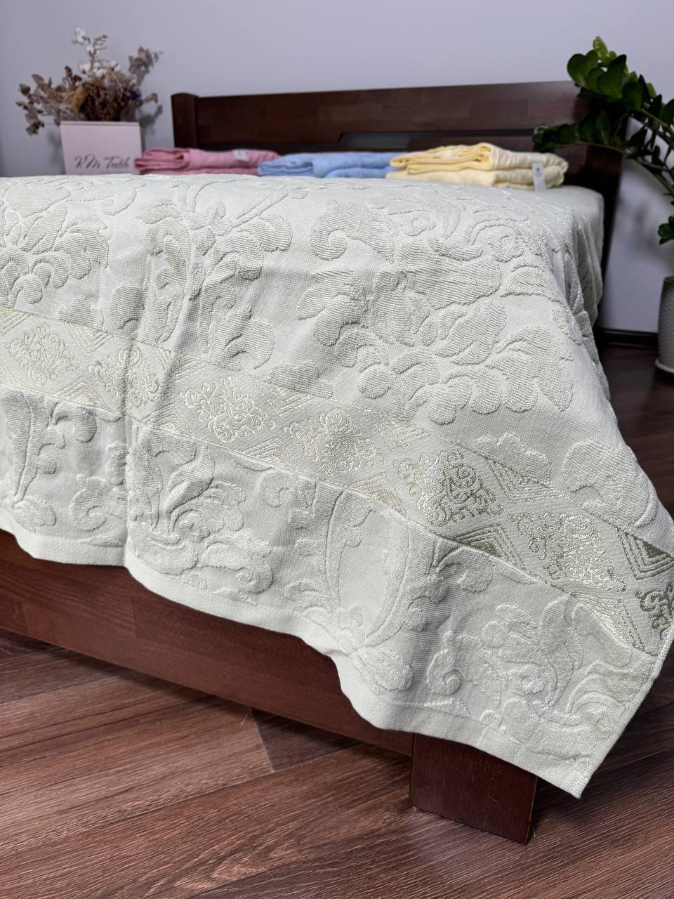 Простынь махровая евро 200х230 см Оливковый (П4К-А-mahra-002/2-05)