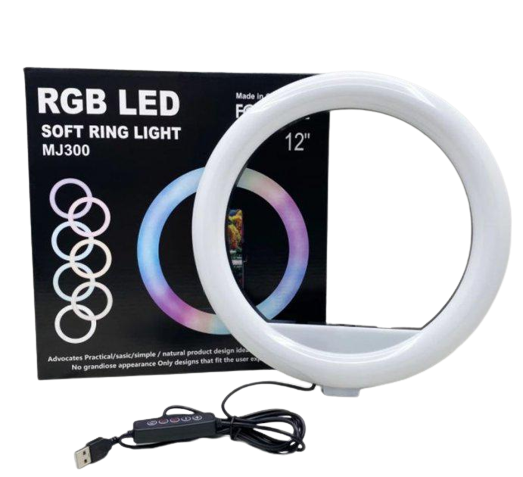 Селфі-кільце з RGB підсвічуванням Soft Ring Light MJ300 1230 без стійки - фото 1