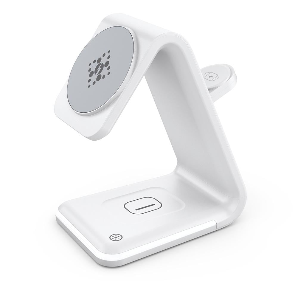 Беспроводная зарядка QC 3,0 для iWatch/AirPods 15 Вт Белый (WCS3O)