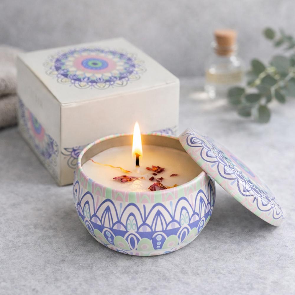 Аромасвеча в металлической баночке с крышкой 60 г 6x4 см Белый (37-бел-124526)