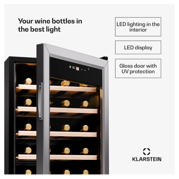 Холодильник винний KLARSTEIN Shiraz Premium Smart на 24 пляшки (10045339) - фото 4