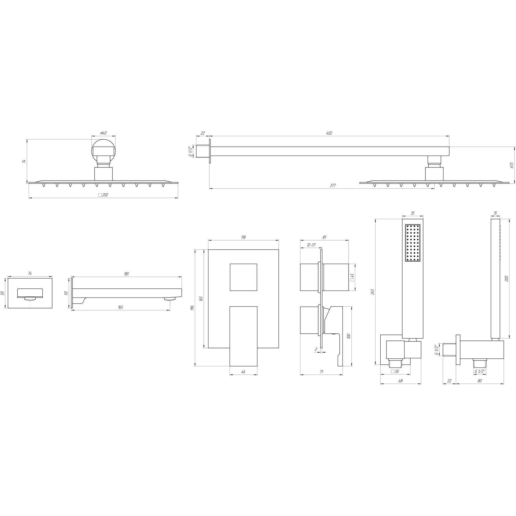 Душова система вбудована TOPAZ ODISS TO 08115-H13-WW (28672) - фото 3 Душова система вбудована TOPAZ ODISS TO 08115-H13-WW (28672) - фото 3
