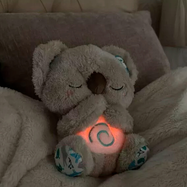 Мягкая игрушка интерактивная Коала дышащая со световыми и звуковыми эффектами 25 см Светло-серый (2117-59) - фото 5