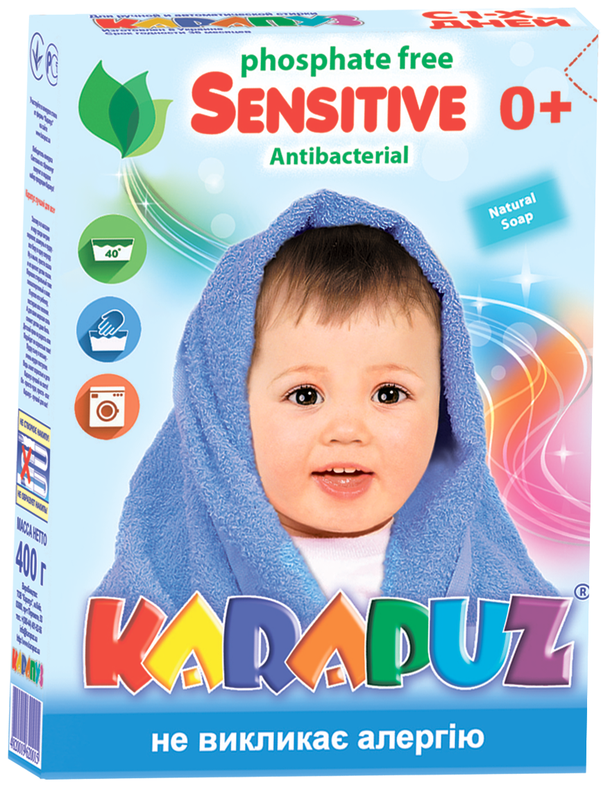 Стиральный порошок для стирки детского белья Карапуз Sensitive 400 г (144106) Стиральный порошок для стирки детского белья Карапуз Sensitive 400 г (144106)