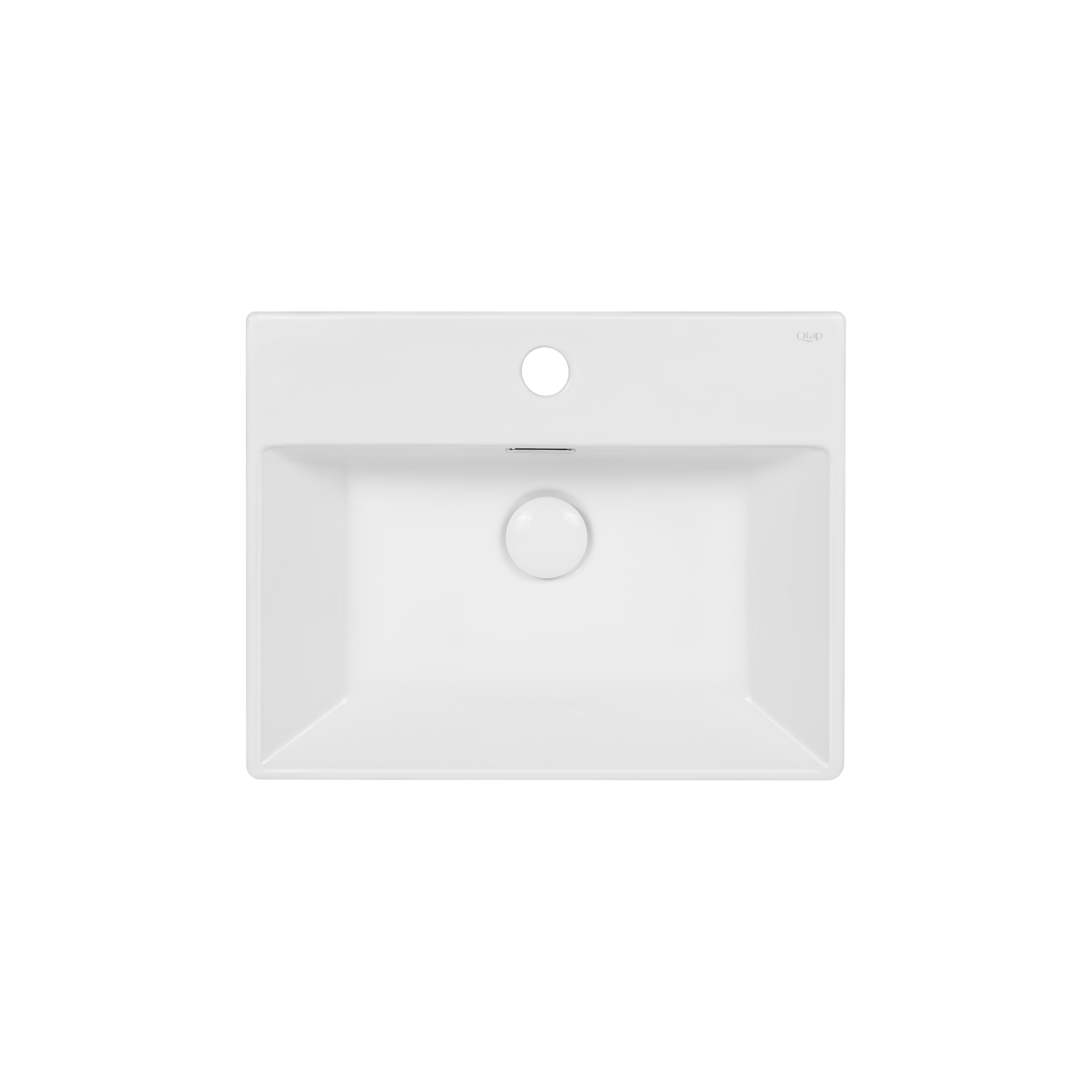 Раковина Qtap Nando K 410х355х125 QT12117041KW с донным клапаном White