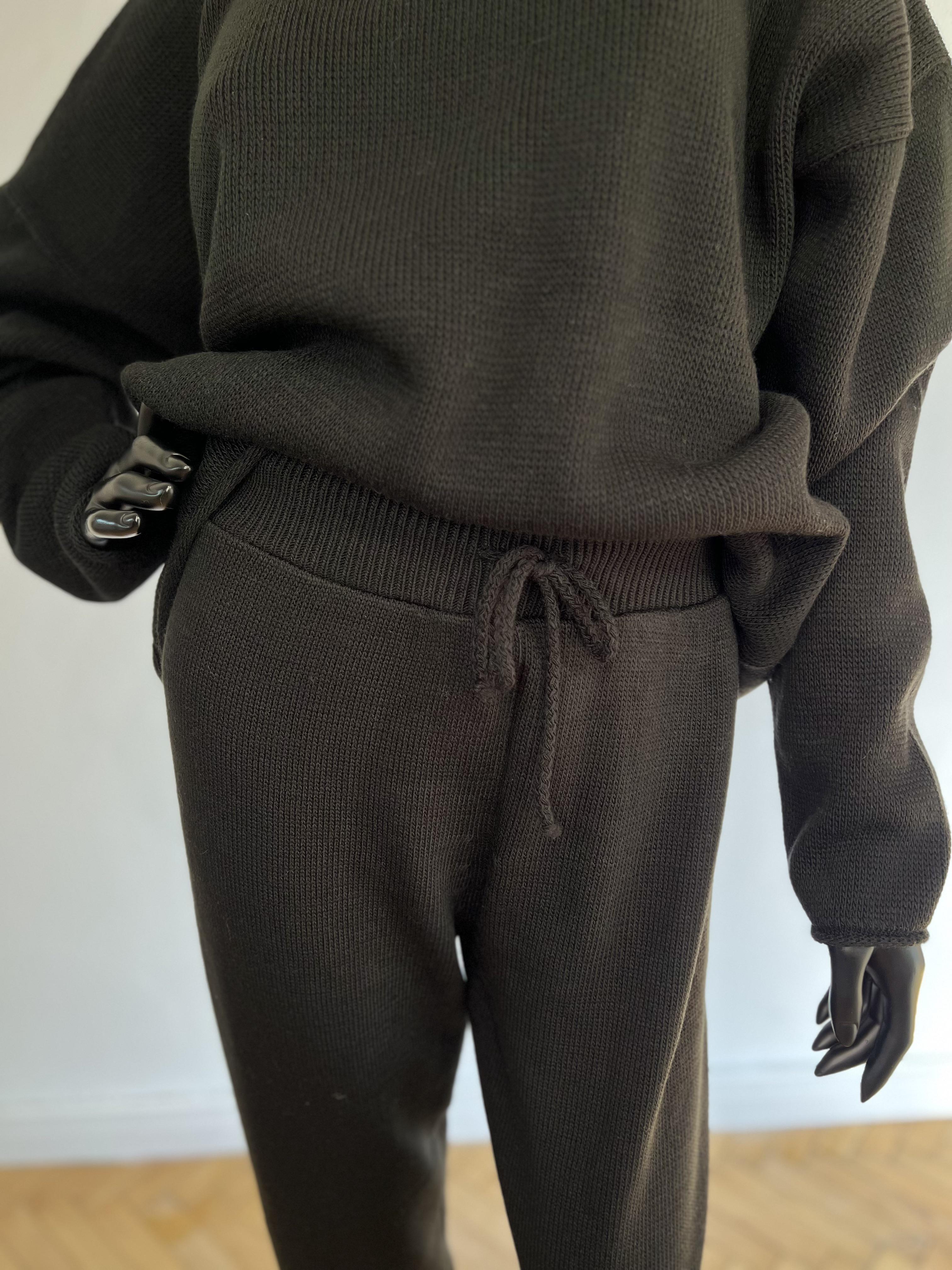 Брюки вязаные женские на зиму-весну WALERI one size Черный - фото 4 Брюки вязаные женские на зиму-весну WALERI one size Черный - фото 4