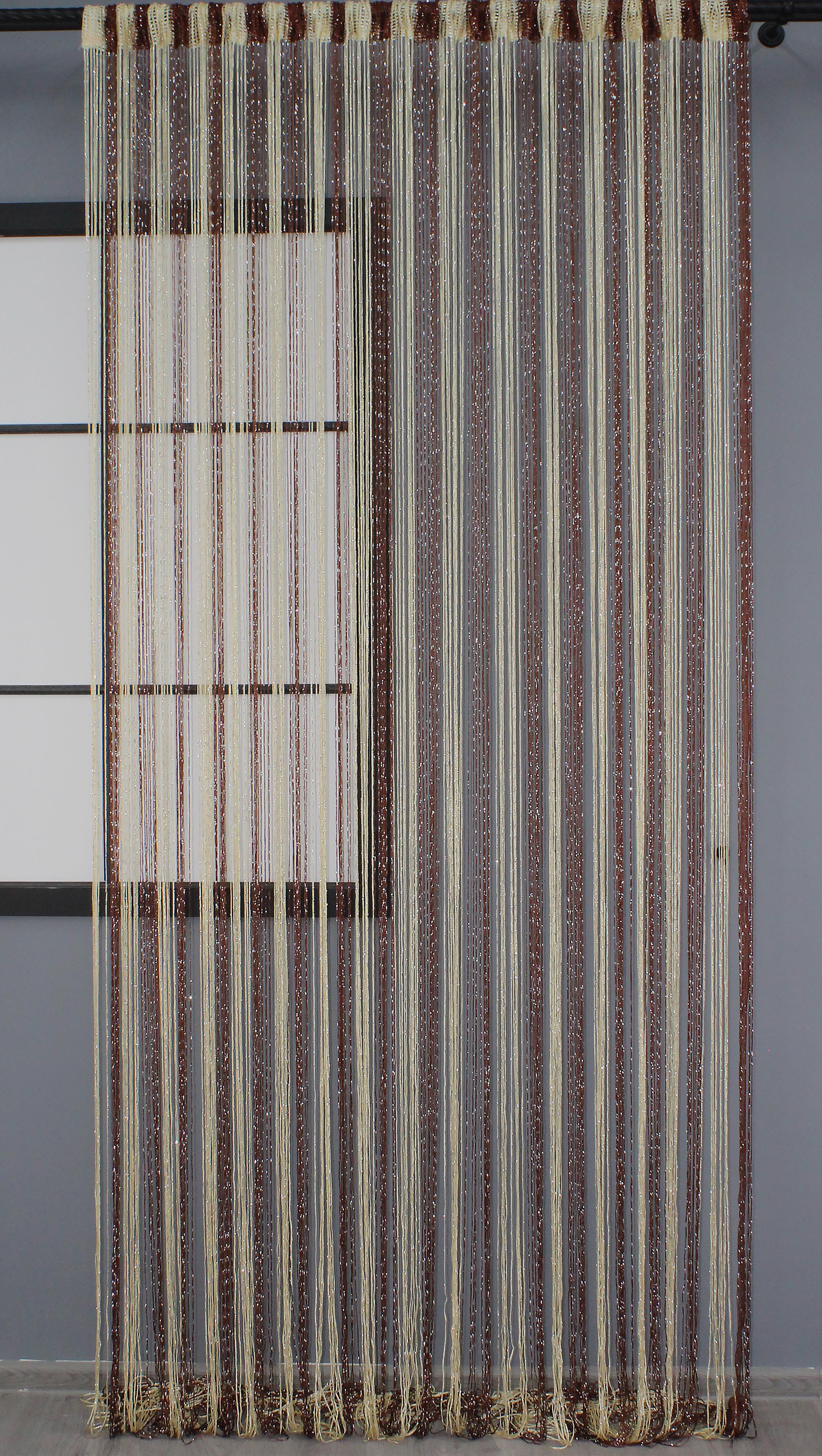 Шторы-нити с люрексом 300х300 см Коричневый/Бежевый (61-031) - фото 2 Шторы-нити с люрексом 300х300 см Коричневый/Бежевый (61-031) - фото 2