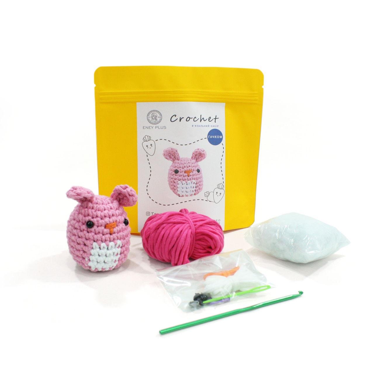 Набір для в'язання гачком зайчик 0006 Рожевий/Білий (162319) - фото 6 Набір для в'язання гачком зайчик 0006 Рожевий/Білий (162319) - фото 6