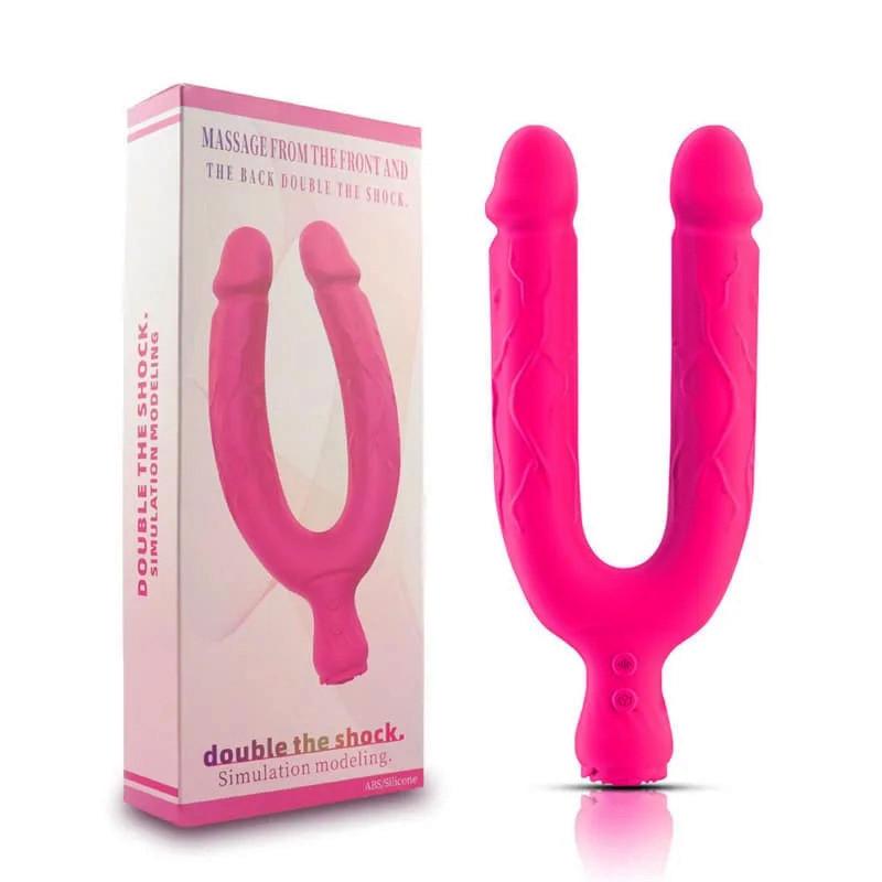 Вибратор двойной гибкий Velvet Touch Duet стимулятор точки г и клитора с насадкой Роза USB (TT91NR)