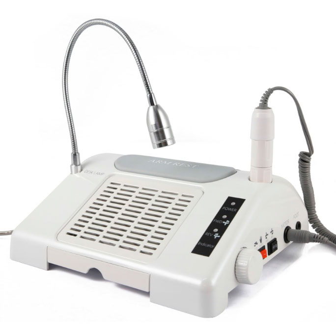 Аппарат для маникюра Salon Expert Nail Machine 3в1 вытяжка/фрезер/лампа/подлокотник SalonHome SO30675