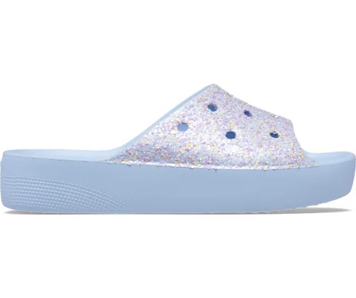 Слайди Crocs Classic Platform Glitter Slide р. 38-39 Blue Calcite/Multi (14907081) - фото 5