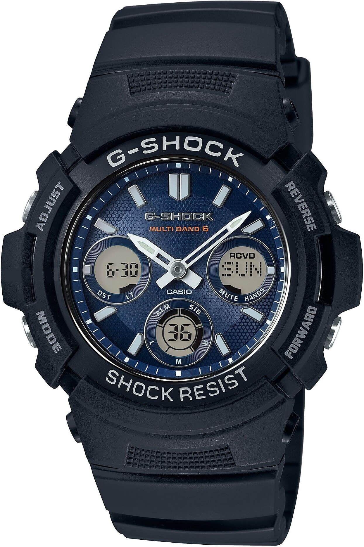 Мужские Часы Casio G-SHOCK AWG-M100SB-2AER Кварцевые, Солнечная батарея