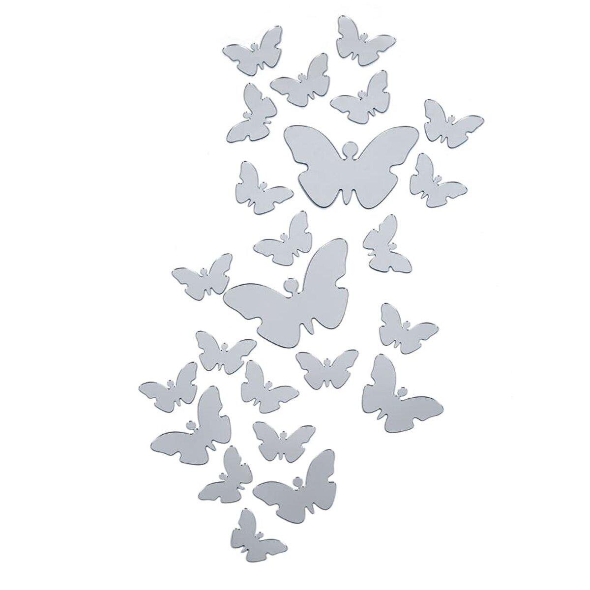 Декор зеркальный самоклеящийся Бабочки 25 шт. Серебряный (SW-0000252112)