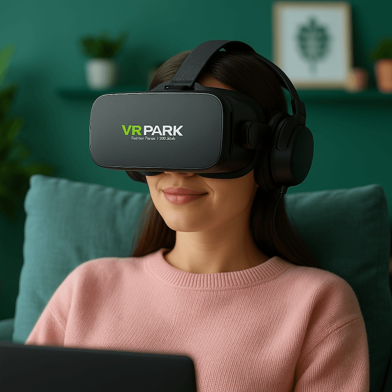 Очки виртуальной реальности VR BOX PARK J20 с наушниками и пультом - фото 4