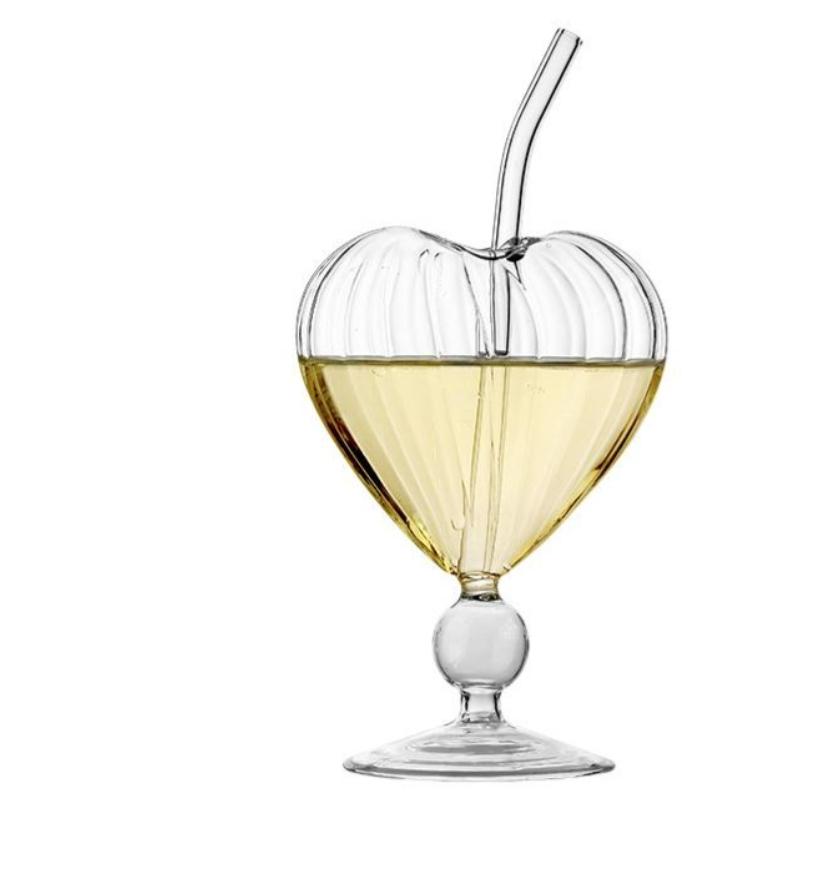 Бокал для коктейлей стеклянный в форме сердца 220 мл Прозрачный