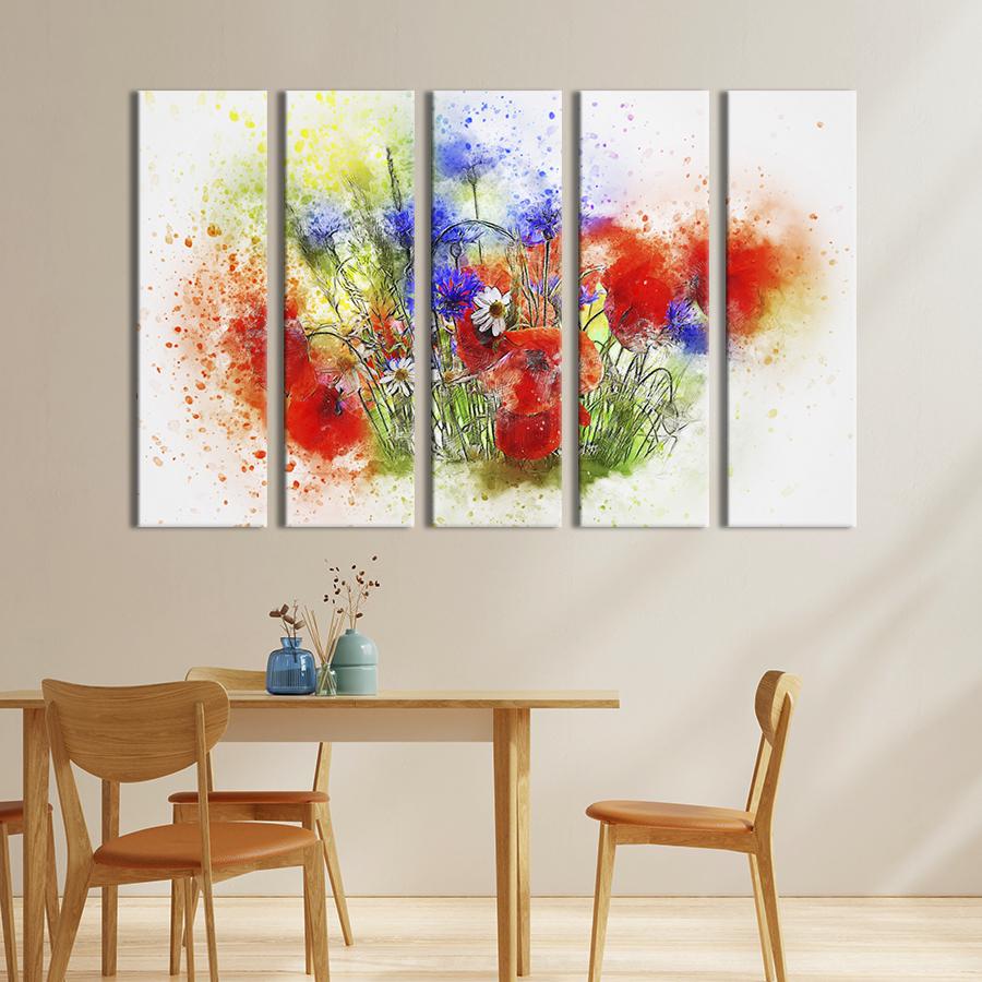 Картина на холсте Живописные полевые цветы 155x95 см (851-51)