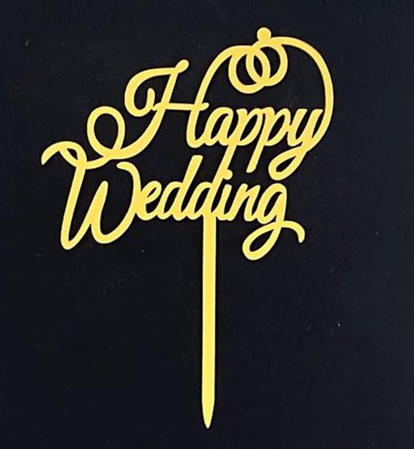 Топпер на торт Happy Wedding 14,5x10 см (514340)