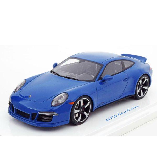 Модель автомобиля 1:18 Porsche 911 991 GTS Club Coupe Blue (WAX02100006)