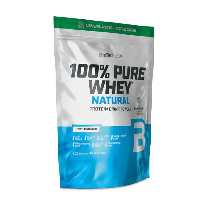 Протеин сывороточный BioTech 100% Pure Whey Natural 400 г Без смаку Протеин сывороточный BioTech 100% Pure Whey Natural 400 г Без смаку