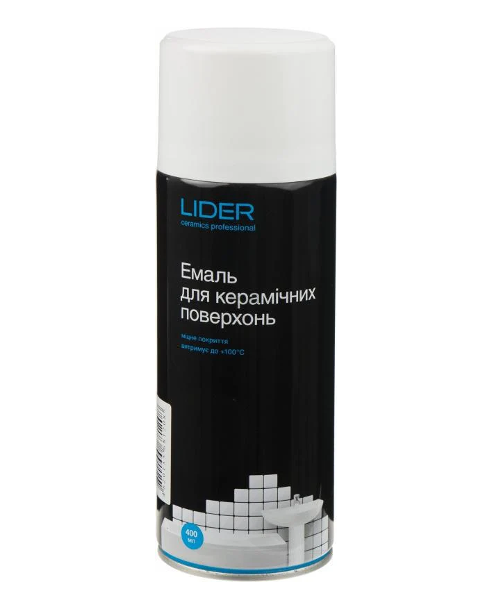 Аэрозольная эмаль Lider Ceramics Professional для керамики и ванны 400 мл Белый (28715597)