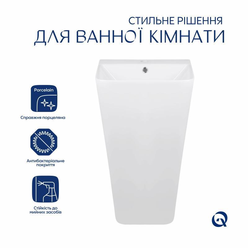 Раковина підлогова моноблок Qtap Tern 440х380х830 мм з донним клапаном PU02O White (SD00053444) - фото 3 Раковина підлогова моноблок Qtap Tern 440х380х830 мм з донним клапаном PU02O White (SD00053444) - фото 3