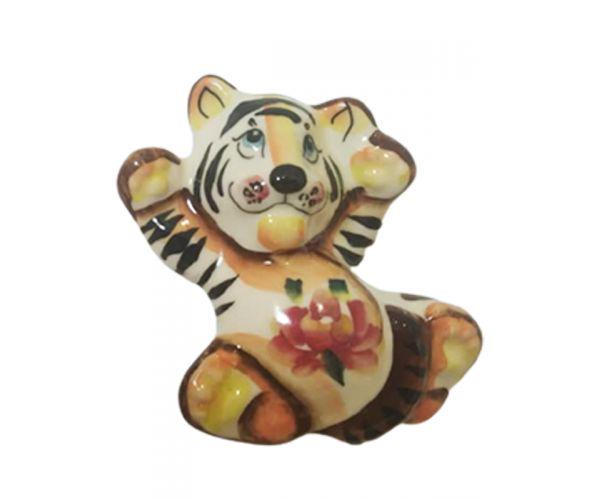Магнит-статуэтка тигр Желто-черный