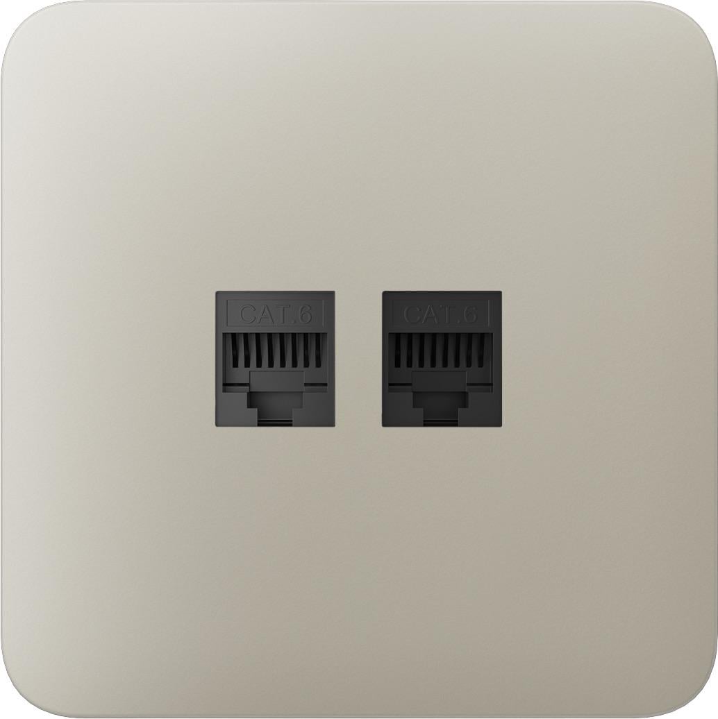 Панель передняя для встроенной интернет-розетки Ajax SoloCover LAN Ivory (17358)