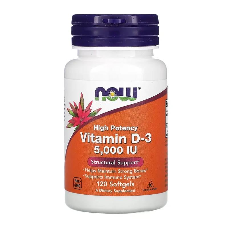 Вітамін NOW Vitamin D-3 125 мкг 5000 IU 120 капс. (08234-01)