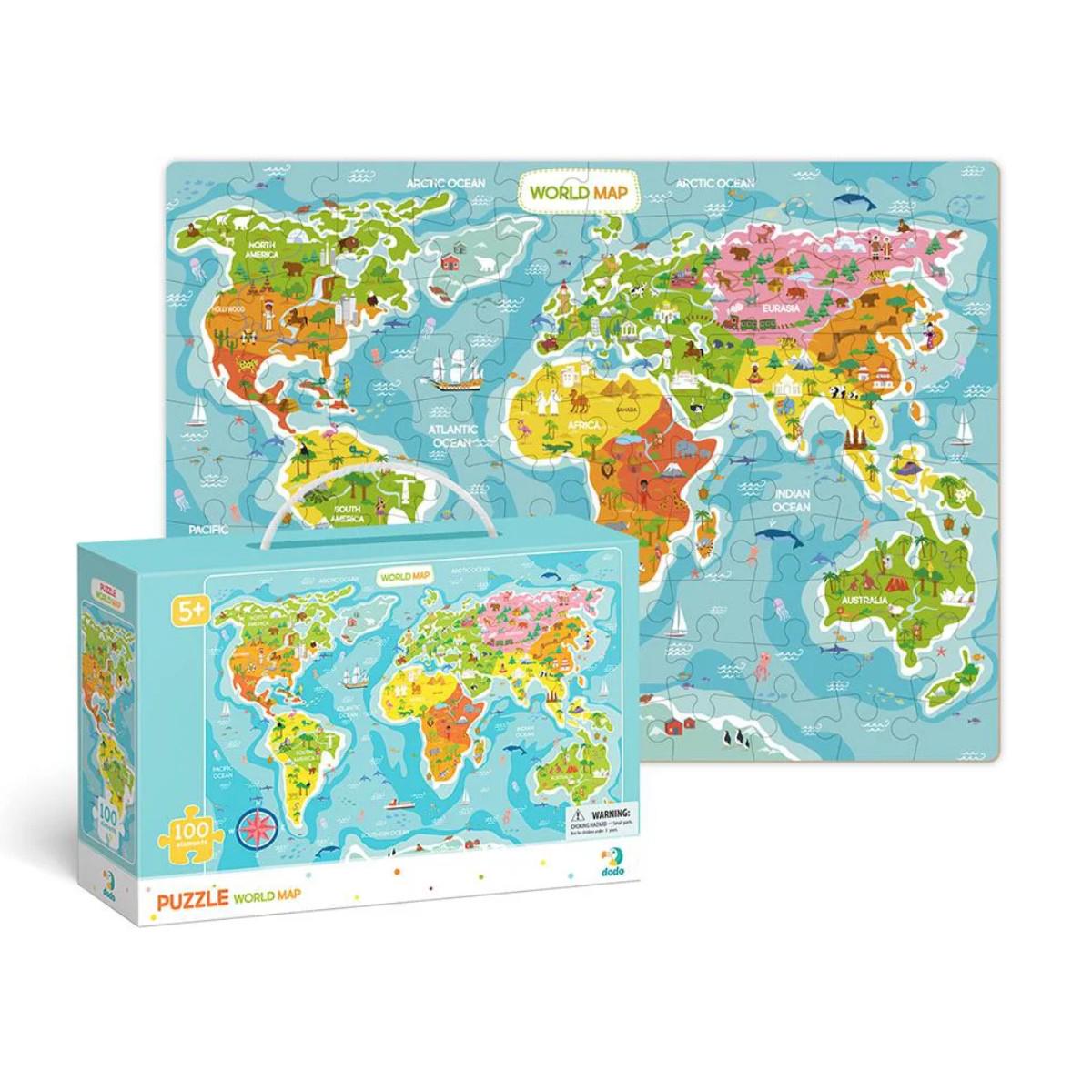 Пазл DoDo Карта Світу англійською мовою 100 елементів