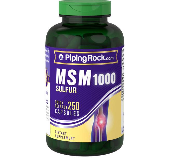Препарат для суставов и связок Piping Rock MSM + Sulfur 1000 mg 250 Caps