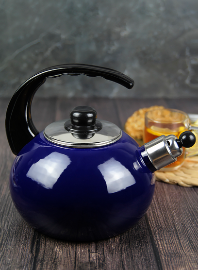 Чайник эмалированный со свистком 2,5л Синий (1039С) - фото 9 Чайник эмалированный со свистком 2,5л Синий (1039С) - фото 9