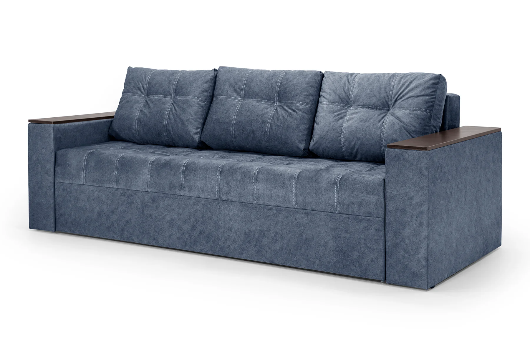 Диван Комфорт велюр 235х98 см Синьо-сірий (25484742)