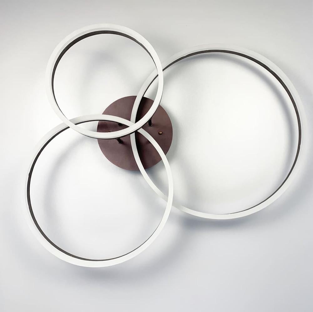 Люстра cтельова LED на 3 кільця Коричневий (A 8008/3 BCoffee)