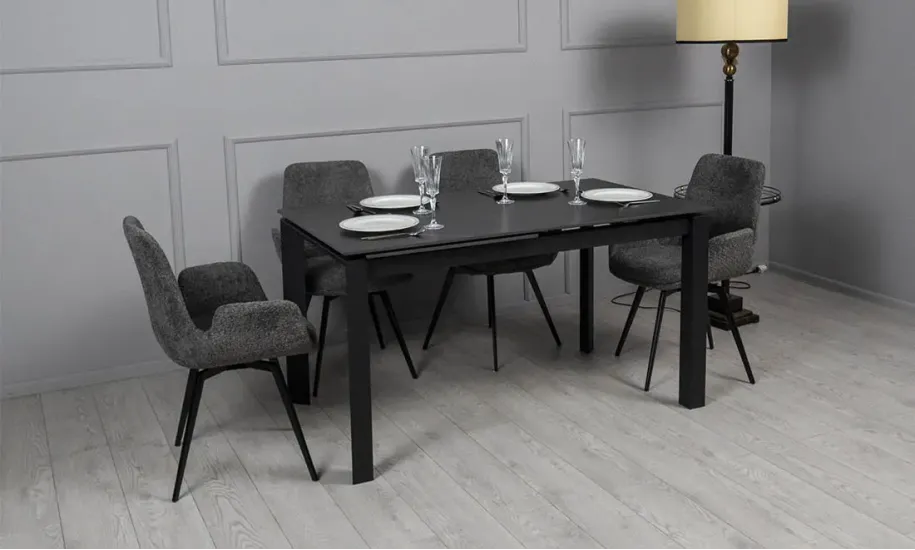 Стол раскладной Ларс 1400/2000х800х750 мм Черный - фото 6