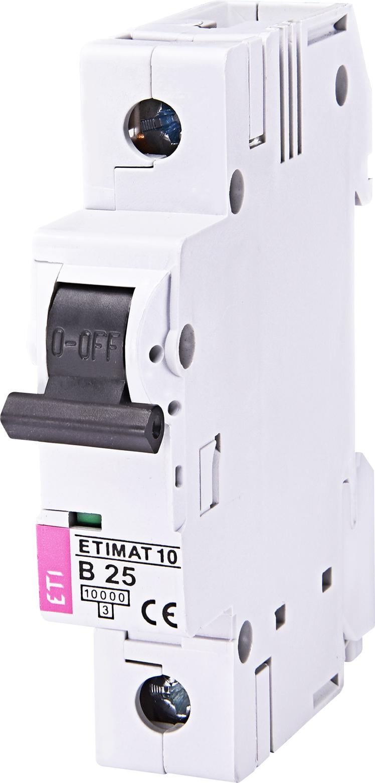 Автоматический выключатель ETIMAT 10 1p 25A B 10 kA ETI (2121718)