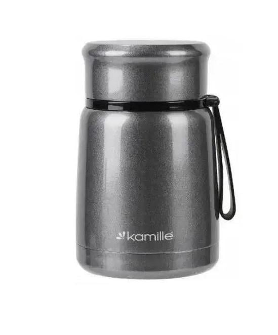 Термос харчовий Kamille з нержавіючої сталі 530 мл Сірий