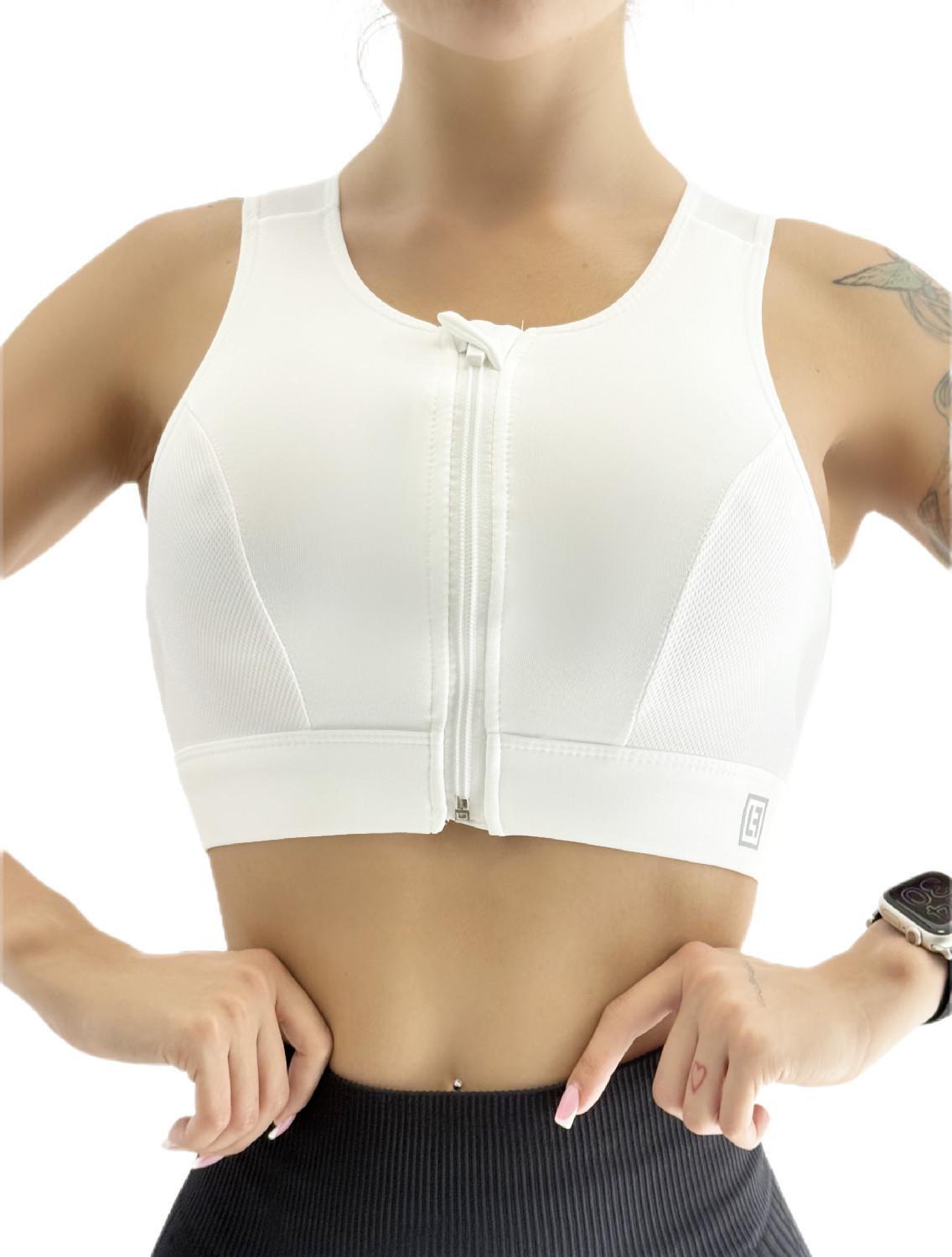Топ спортивный для фитнеса LILAFIT на молнии пуш ап L Белый (LFB000027)