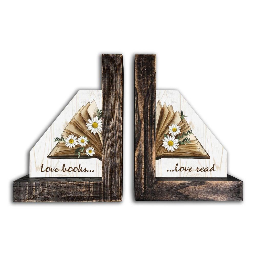 Підставка для книг "Love books/Love read" вінтаж Коричневий